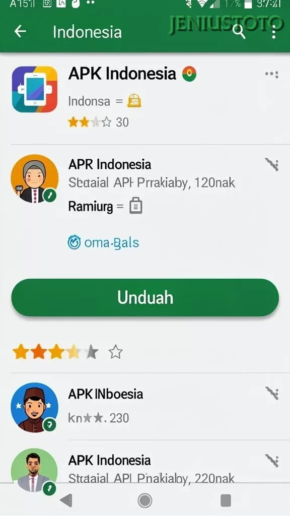 Cuplikan layar VIP805 — menu navigasi